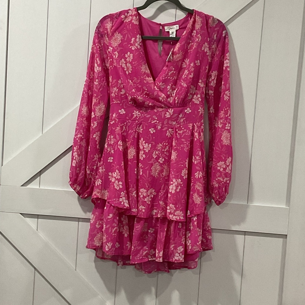 Floral Pink Wrap Dress